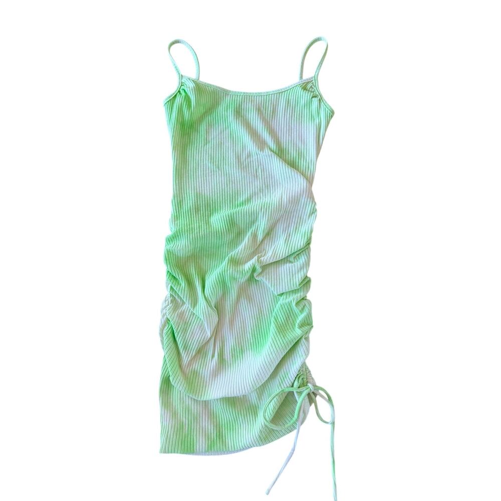Princess Polly Blue Tie Dye Ribbed Mini Dress Size 0 Y2K Bodycon Tank Summer